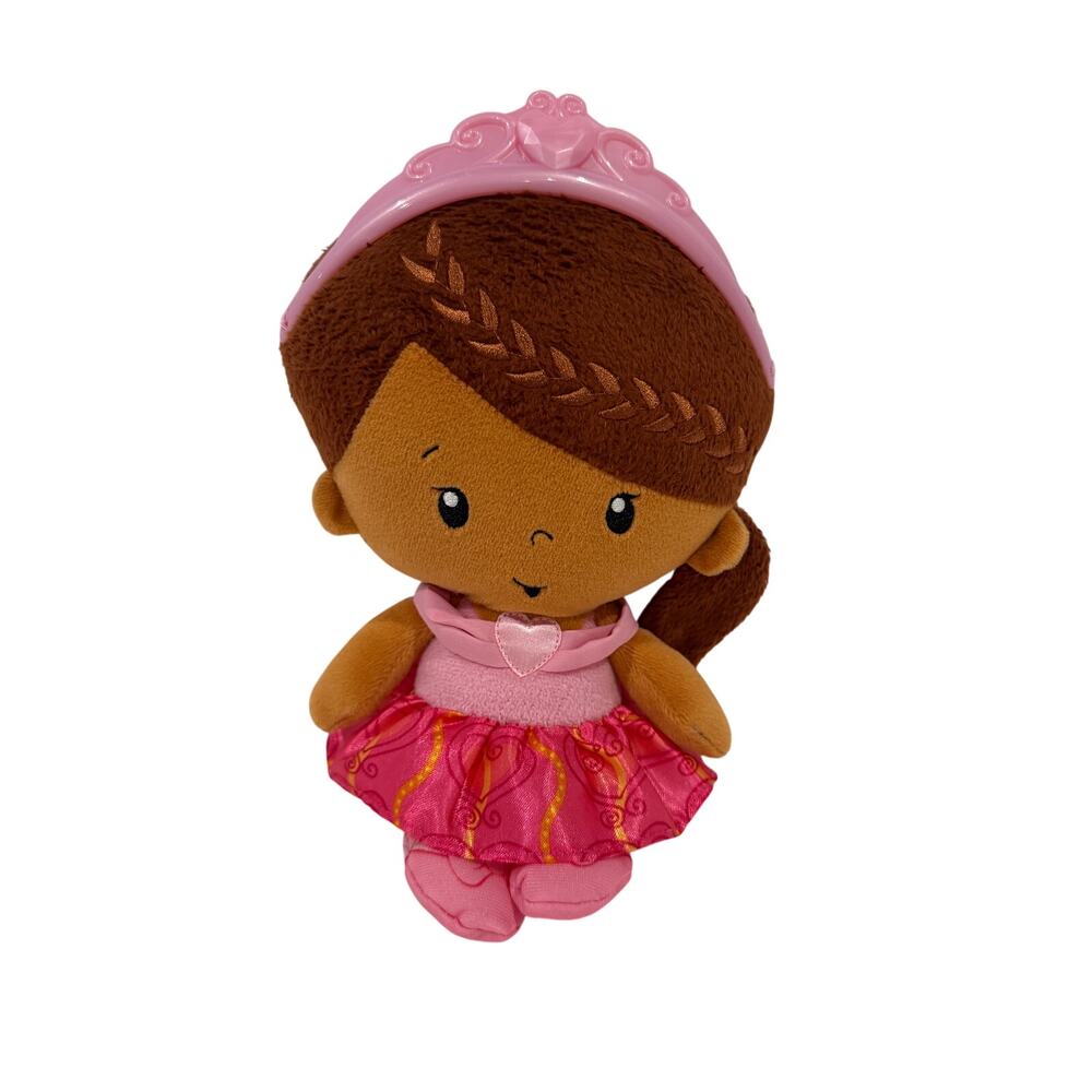 Fisher Price Princess Ballerina Pink Soft Doll AA Brown Tan Chime Kids Plush Toy